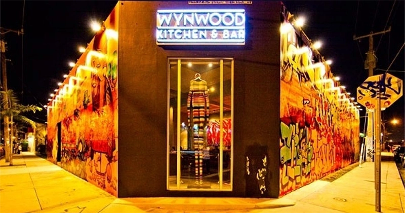 Wynwood murals at night